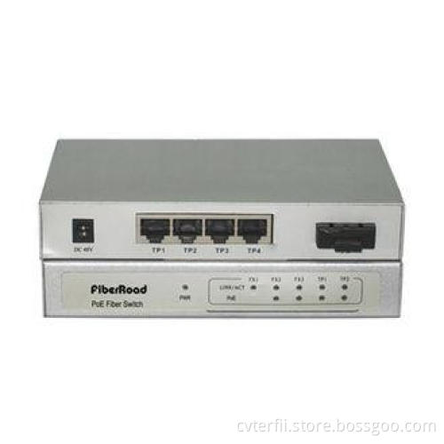 100Base-FX Fiber Power Over Ethernet Switch 4 Port For Surv